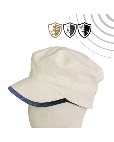 casquette écru anti ondes pour femme