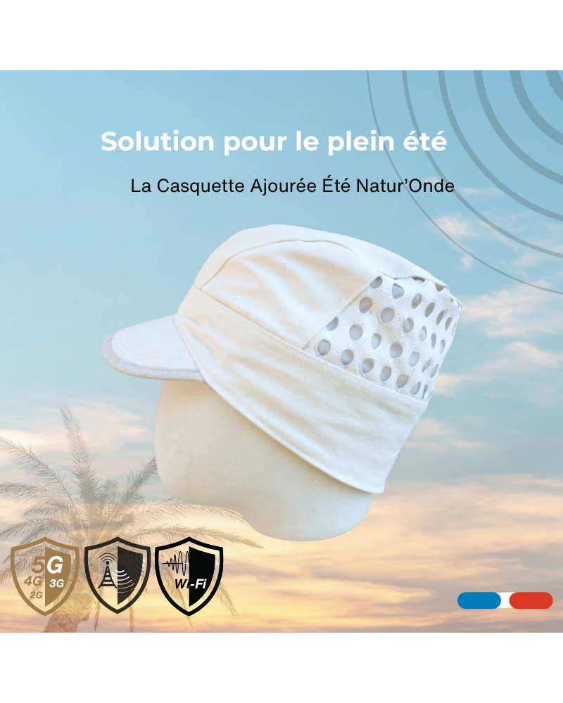 casquette anti-onde été ajourée coton beige